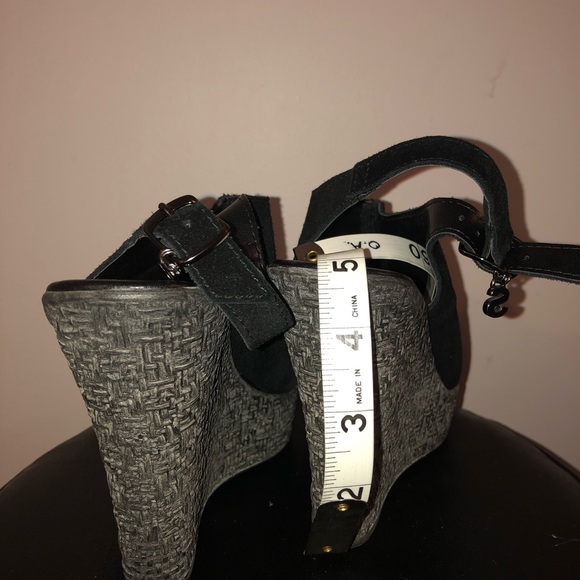 Sisley leather suede wedge sandals - Picture 6 of 7